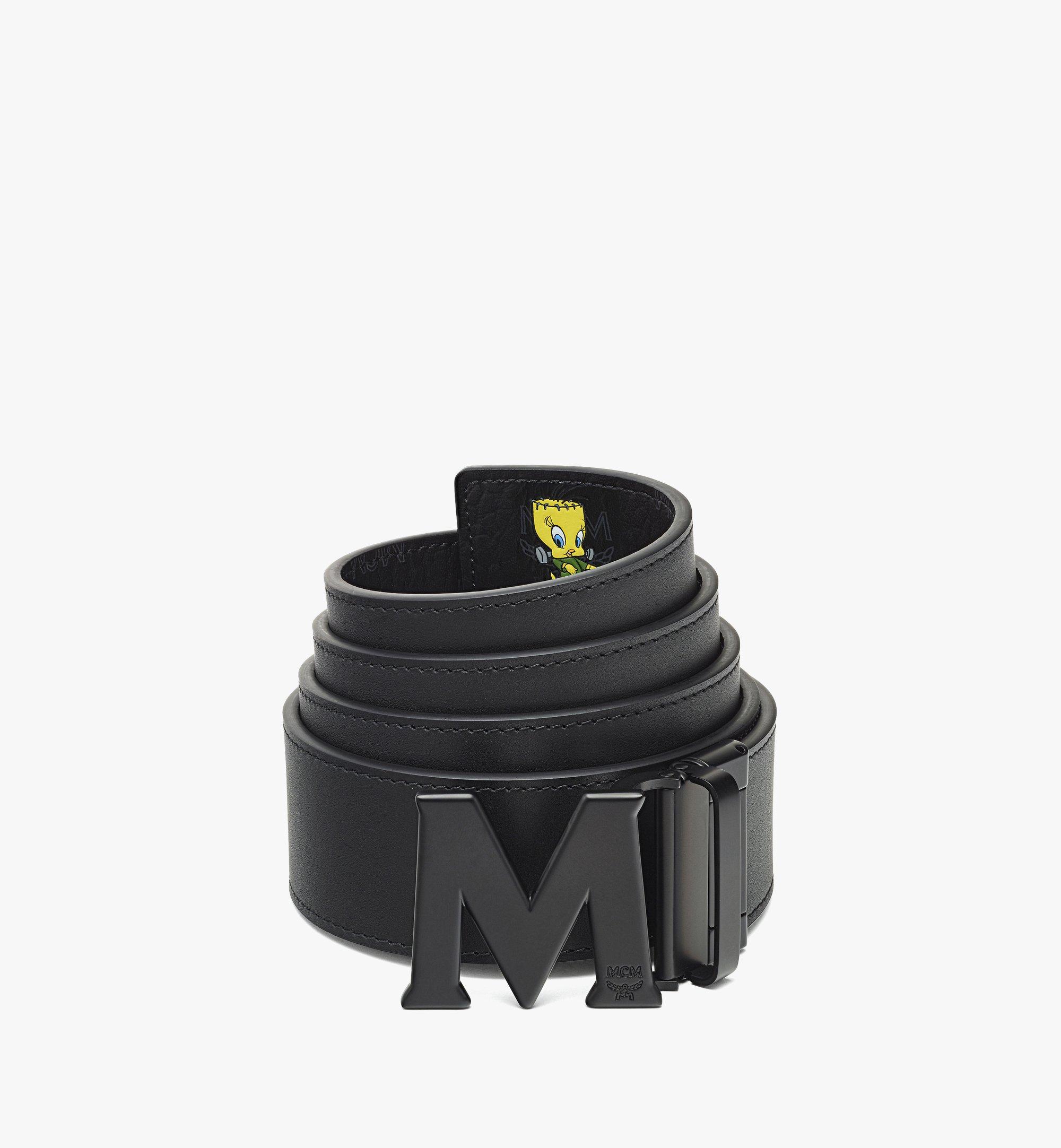 Looney Tunes x MCM  Claus M Reversible Belt 1.75” in Visetos 1